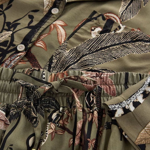 Next set of shirt and shorts with jungle print new, khaki