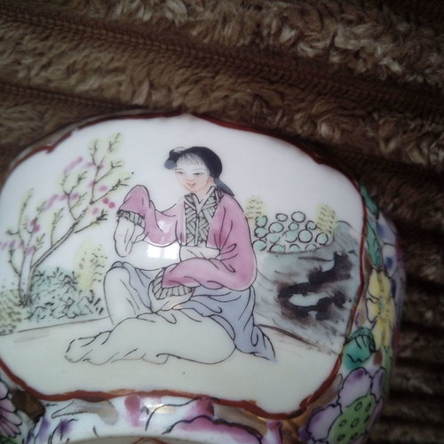 Vintage porcelain bowl used from the Far East