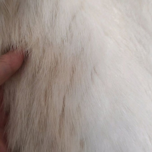 Fur coat from Russia, handmade, beige ecru