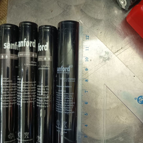 Sanford 18650 Batteries Pack of 5 Used, 3.7V 6000mAh and 7000mAh