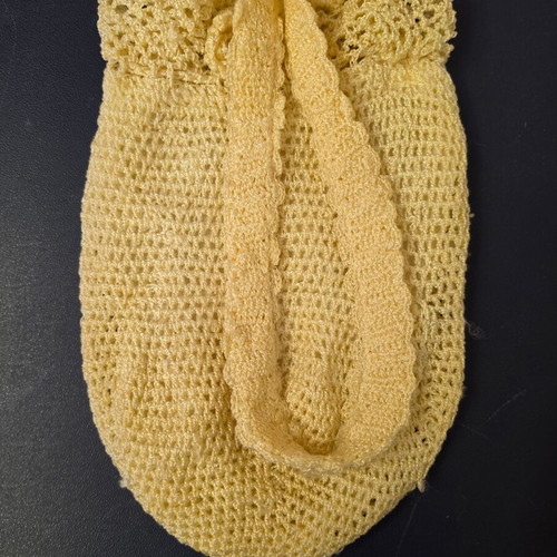 Handmade summer knitted shoulder bag, vintage style, beige