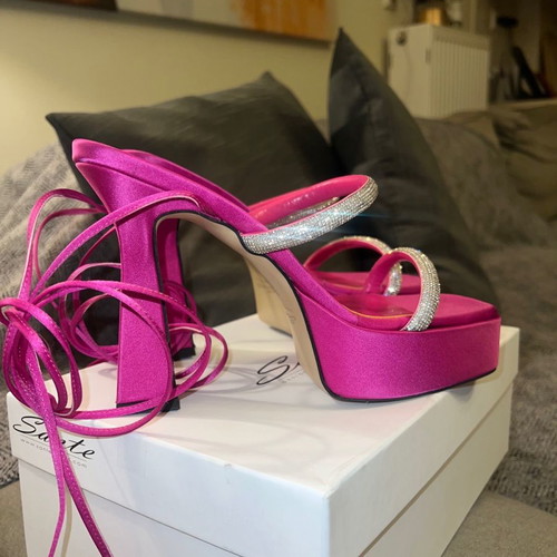 Sante sandals used size 40 fuchsia 12cm with laces
