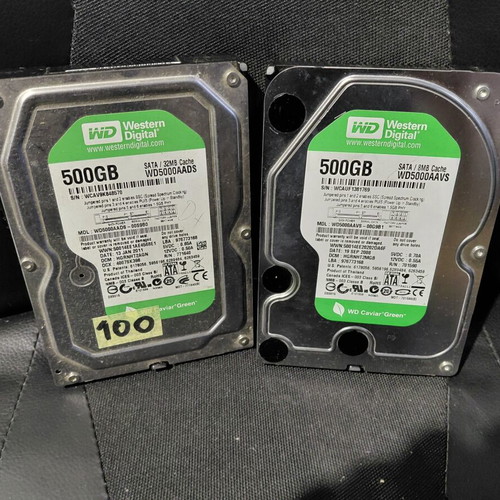 WD Green 3.5" 500GB HDD hard drives, pack of 2, desktop