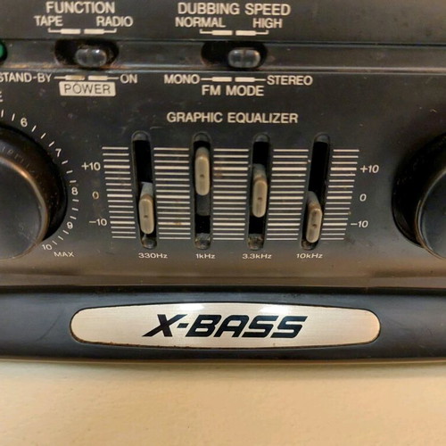 Sharp collectible double cassette radio X-BASS 50W WQ-727 used