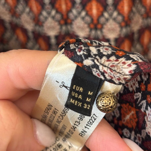 Γυναικεία αέρινη μπλούζα Massimo Dutti σαν καινούργια, μπεζ και κόκκινη, μέγεθος M