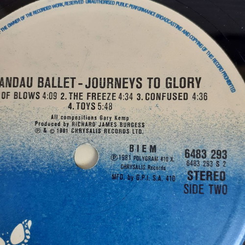 Spandau Ballet Journeys to Glory LP used, rock