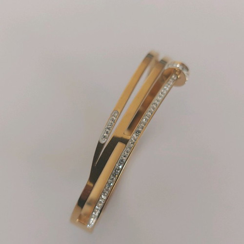 Bracelet Karfi new, gold stainless steel with rhinestones