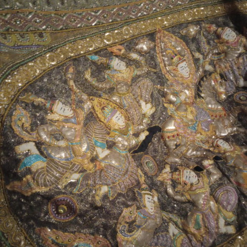 Burma embroidered textile painting like new