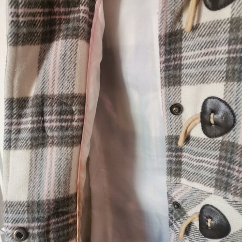Women's coat used Tally Weijl medium size plaid with hood