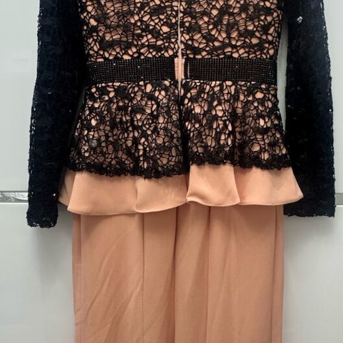 Maxi dress like new with black lace for wedding or christening