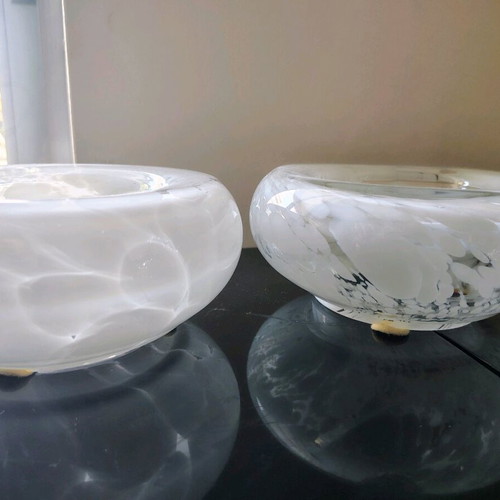 Costa Boda blown glass ashtrays like new, set of two