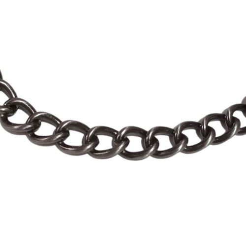 Short necklace wide chain silver-anthracite new
