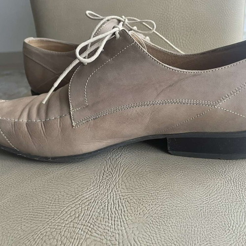 Men's leather shoes used, size 43, beige ecru