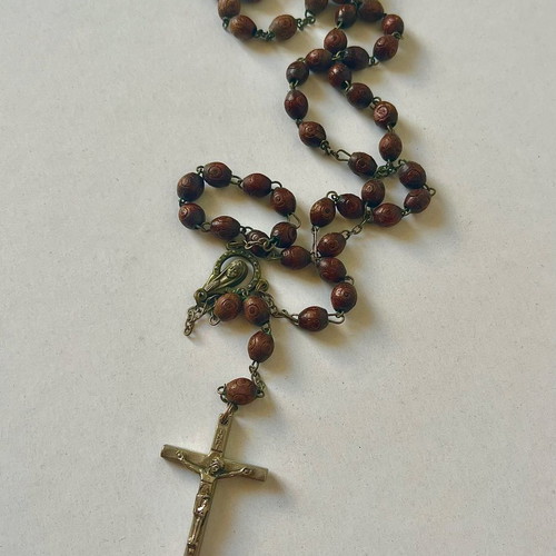 Neck cross used, wooden and metal