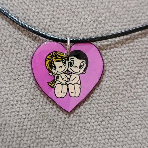 Love Is pendant handmade new, hand-painted
