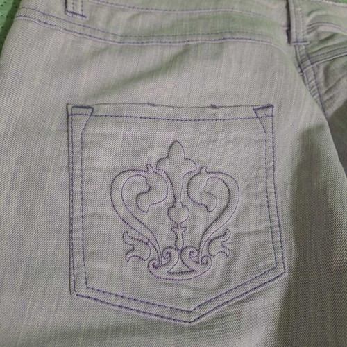 Passport women's lightweight jeans with topstitching in light purple