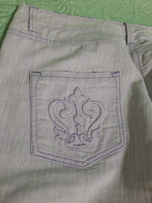Passport women's lightweight jeans with topstitching in light purple