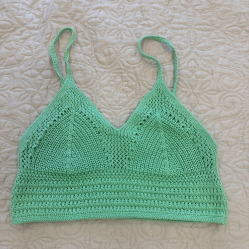 Zara knitted women's top, green, size S