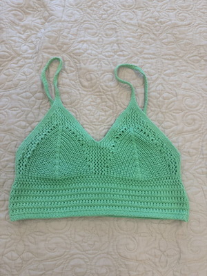 Zara knitted women's top, green, size S
