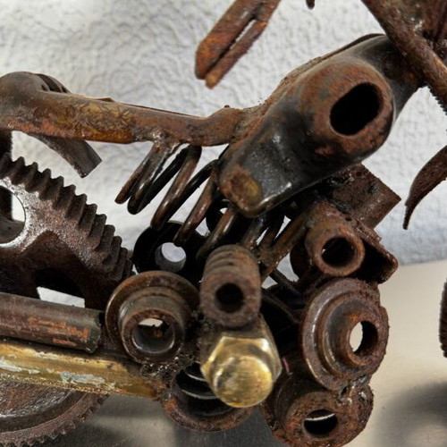 Motorcycle metal sculpture