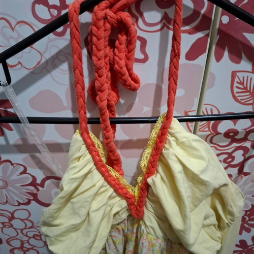 Floral dress like new, size M, yellow and orange