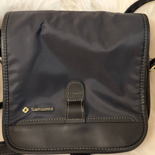 Samsonite fabric shoulder bag used, dark blue