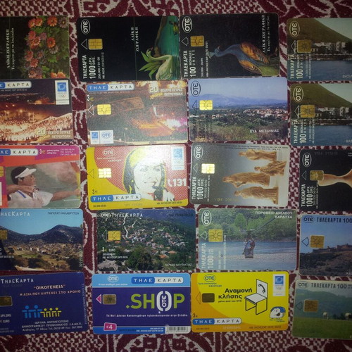 Phone cards used, pack of 20 pieces