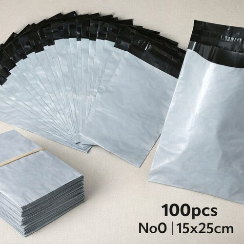 Courier PE Bags No0 25x15cm 100 Pieces Waterproof with Adhesive