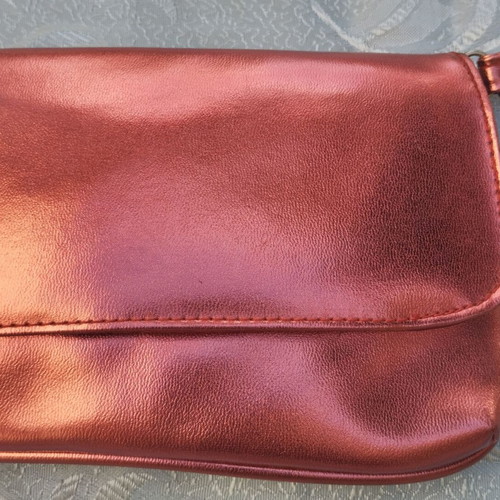 Women's wristlet bag new, shiny red