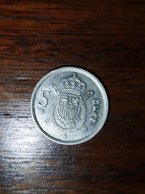 5 Pesetas 1975 Ισπανίας μεταχειρισμένο - Juan Carlos