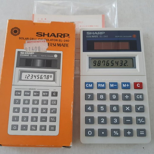 Vintage Sharp Elsi Mate EL-240 Solar calculator new
