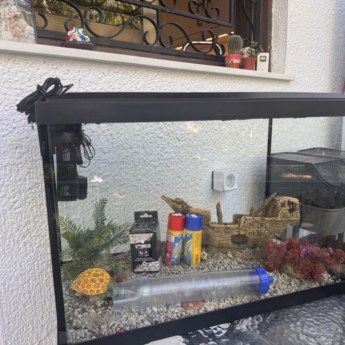 60L aquarium with filter and decorations