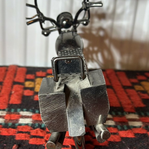 Vintage handmade metal chopper motorcycle decoration