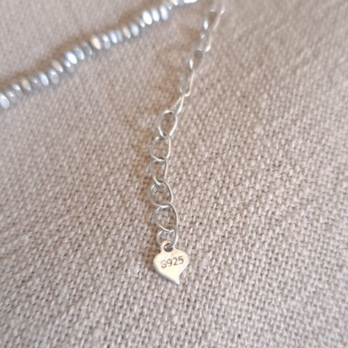 Silver 925 necklace with irregular 2.5 mm beads, Pure Form Collection