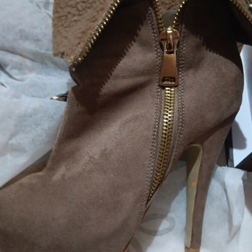 Velvet ankle boots, brown, size 38
