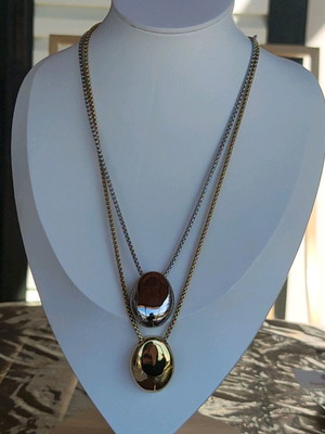 Steel necklace new, gold and silver color