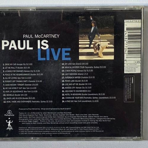 Paul McCartney Paul Is Live CD used, rock