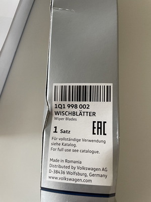 VW wiper blades new genuine in box