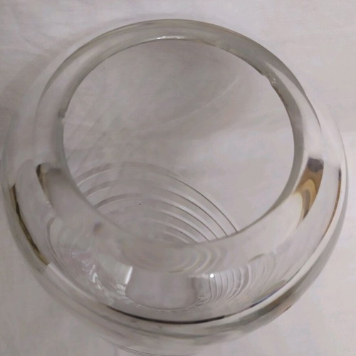 Decorative crystal vase used with small chip on rim