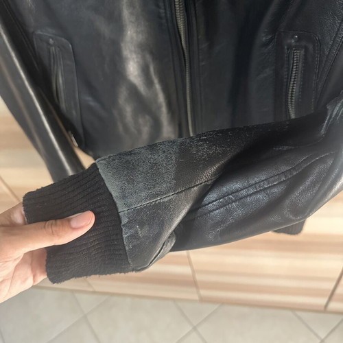 Brokers Jeans men's leather jacket, black, size L