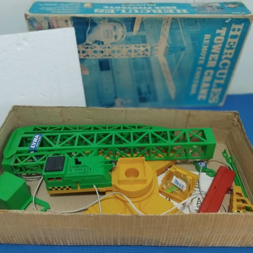 Lyra Hercules Tower Crane vintage toy used, Greek made 70s-80s