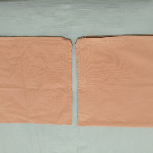 Set of 2 Handmade Pillowcases new, peach salmon 30x30 cm