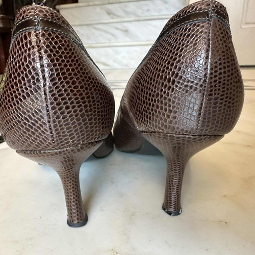 J. Bournazos leather pumps with snake pattern like new