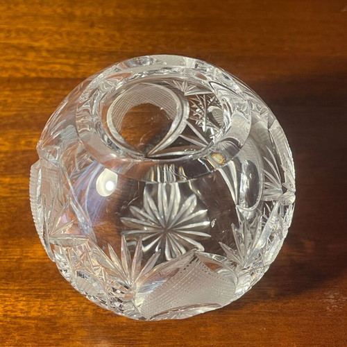 Vintage crystal jar handmade like new, Bohemian crystal