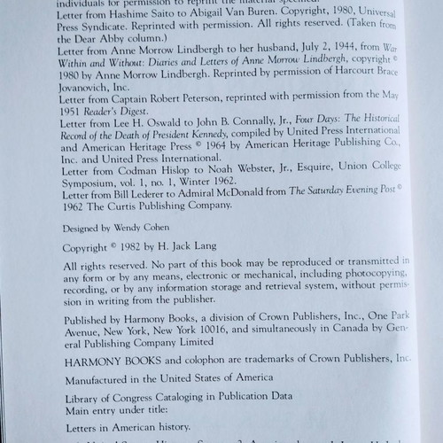 Letters in American History used book