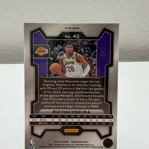 Panini Basketball NBA Prizm Rui Hachimura Black & Gold 3/5 like new