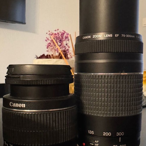 Canon EOS 200d camera like new with 18-55mm and 75-300mm lenses