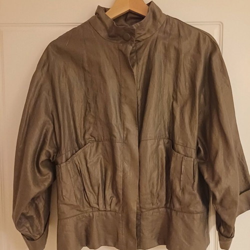 Trussardi jacket khaki shiny size M/L like new