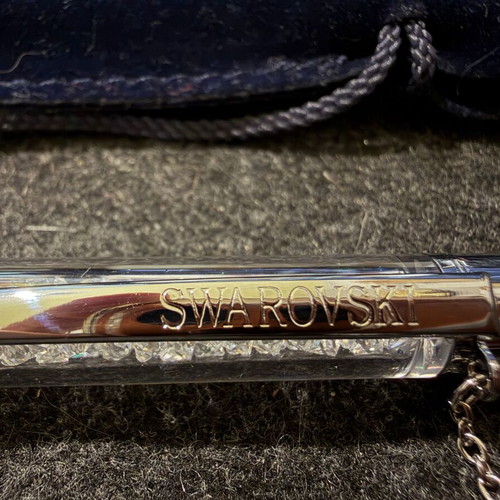 Swarovski Crystalline Pen White with Heart Charm and Velvet Case