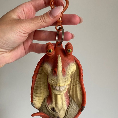 Vintage Star Wars Jar Jar Binks coin purse used, 1999 Applause
